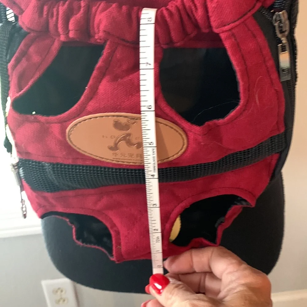 Red Pet Front Carrier Dog Backpack - Comfortable Hands-Free Wear